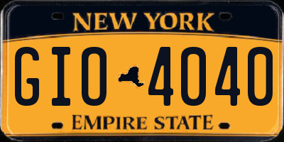 NY license plate GIO4040