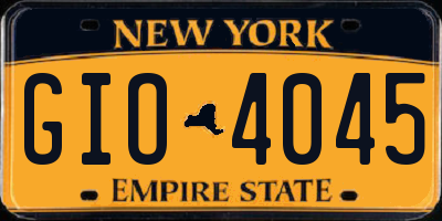 NY license plate GIO4045
