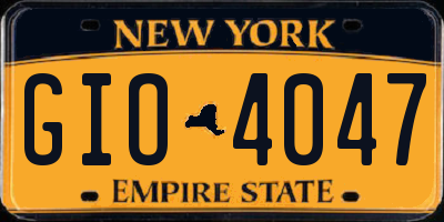 NY license plate GIO4047