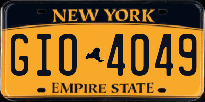 NY license plate GIO4049