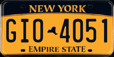 NY license plate GIO4051