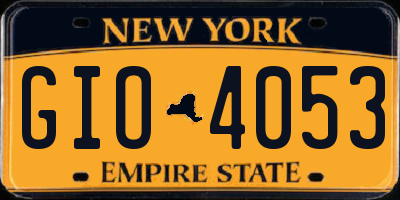 NY license plate GIO4053