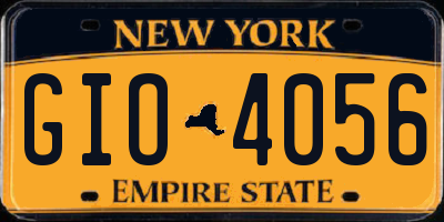 NY license plate GIO4056