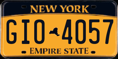 NY license plate GIO4057