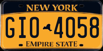 NY license plate GIO4058