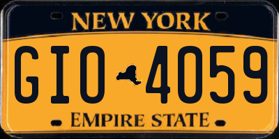 NY license plate GIO4059