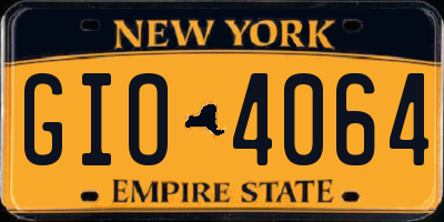 NY license plate GIO4064