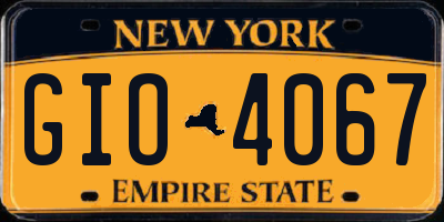 NY license plate GIO4067