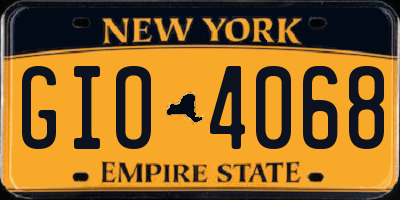 NY license plate GIO4068