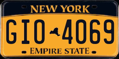 NY license plate GIO4069