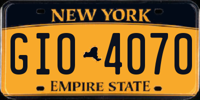NY license plate GIO4070