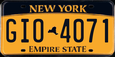 NY license plate GIO4071