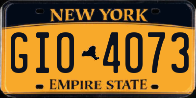 NY license plate GIO4073