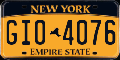 NY license plate GIO4076