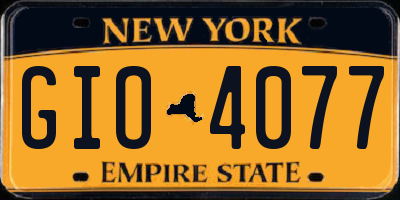 NY license plate GIO4077