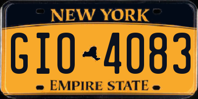 NY license plate GIO4083