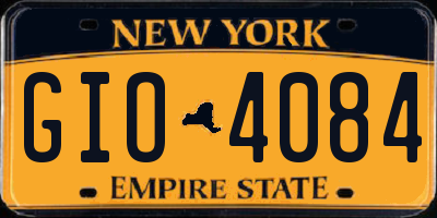NY license plate GIO4084