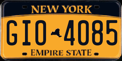 NY license plate GIO4085