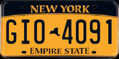 NY license plate GIO4091