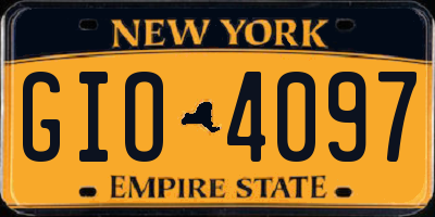 NY license plate GIO4097
