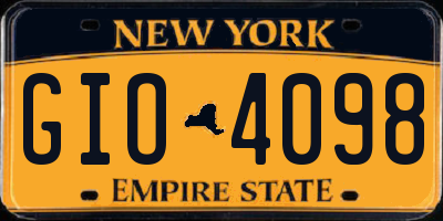 NY license plate GIO4098