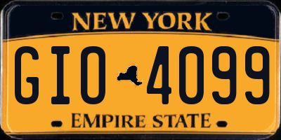 NY license plate GIO4099