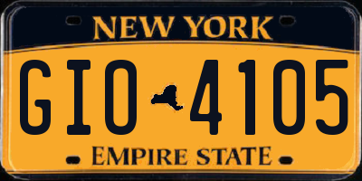 NY license plate GIO4105