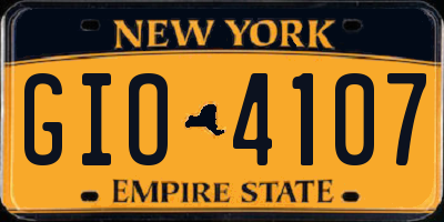 NY license plate GIO4107