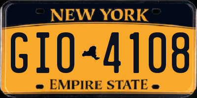 NY license plate GIO4108
