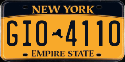 NY license plate GIO4110