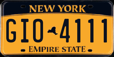 NY license plate GIO4111