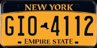 NY license plate GIO4112
