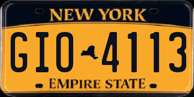 NY license plate GIO4113