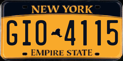 NY license plate GIO4115