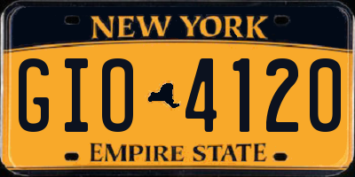 NY license plate GIO4120
