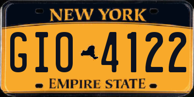 NY license plate GIO4122