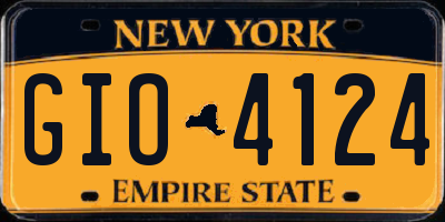 NY license plate GIO4124