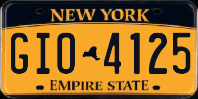 NY license plate GIO4125