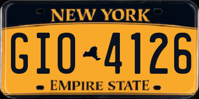 NY license plate GIO4126