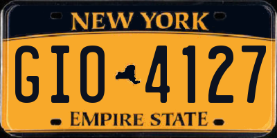 NY license plate GIO4127
