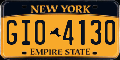NY license plate GIO4130