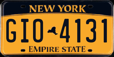 NY license plate GIO4131