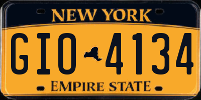 NY license plate GIO4134
