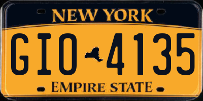 NY license plate GIO4135