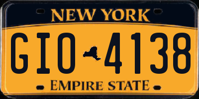 NY license plate GIO4138