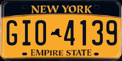 NY license plate GIO4139