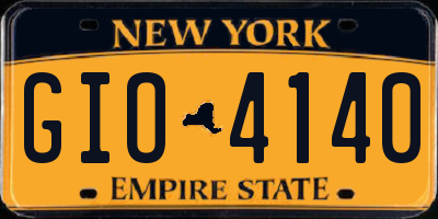 NY license plate GIO4140