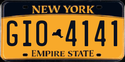 NY license plate GIO4141