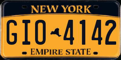 NY license plate GIO4142