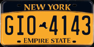 NY license plate GIO4143
